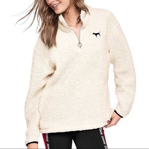 PINK Sherpa quarter zip